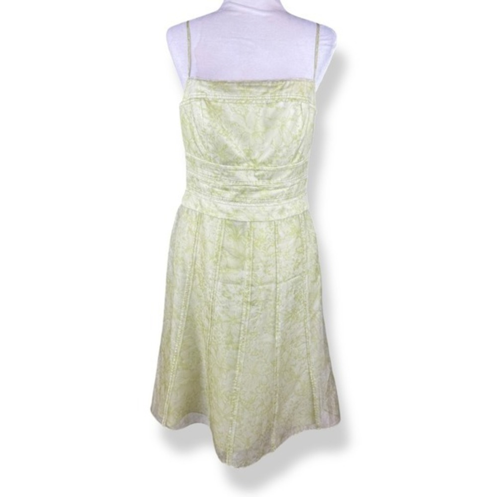 Ann Taylor Silk Dress Womens Size 8 Green Forest Fairy Coquette Y2K 2000s Pastel